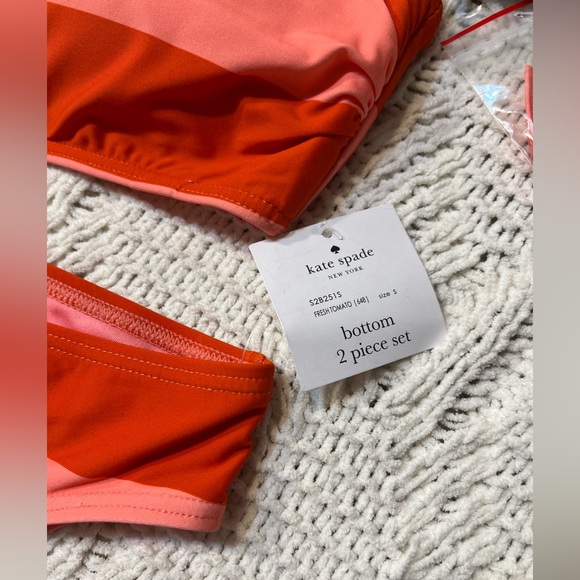 NWT Kate Spade Bold coral and orange Bikini - Picture 2 of 9